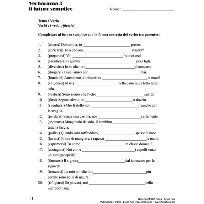 Verbarama - il futuro semplice (Downloadable eBook) – Linguascope