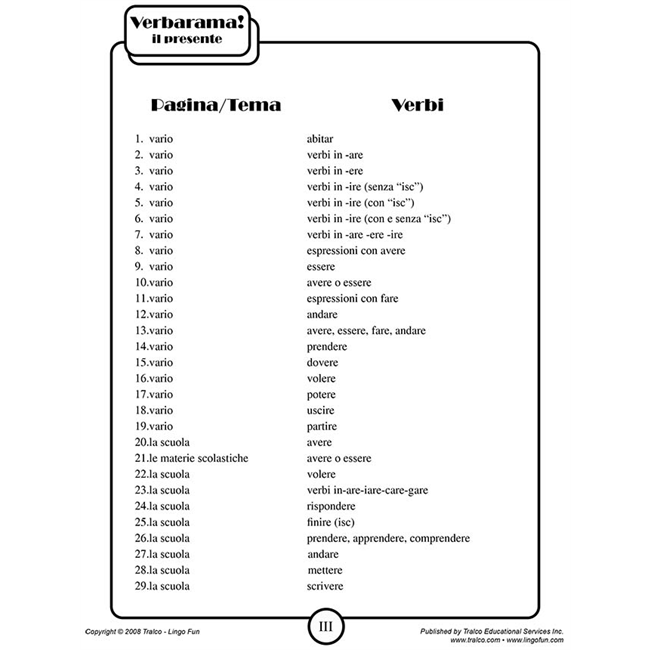 Verbarama - il presente (Downloadable eBook) – Linguascope
