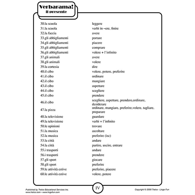 Verbarama - il presente (Downloadable eBook) – Linguascope