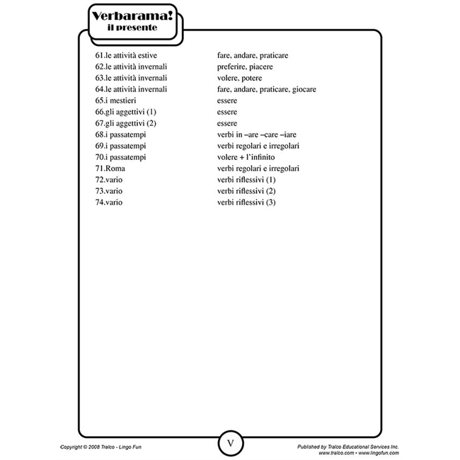 Verbarama - il presente (Downloadable eBook) – Linguascope
