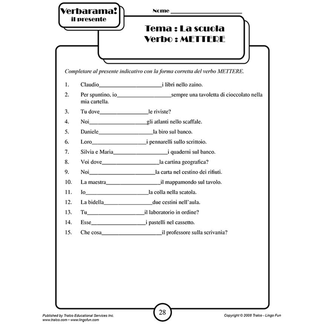 Verbarama - il presente (Downloadable eBook) – Linguascope