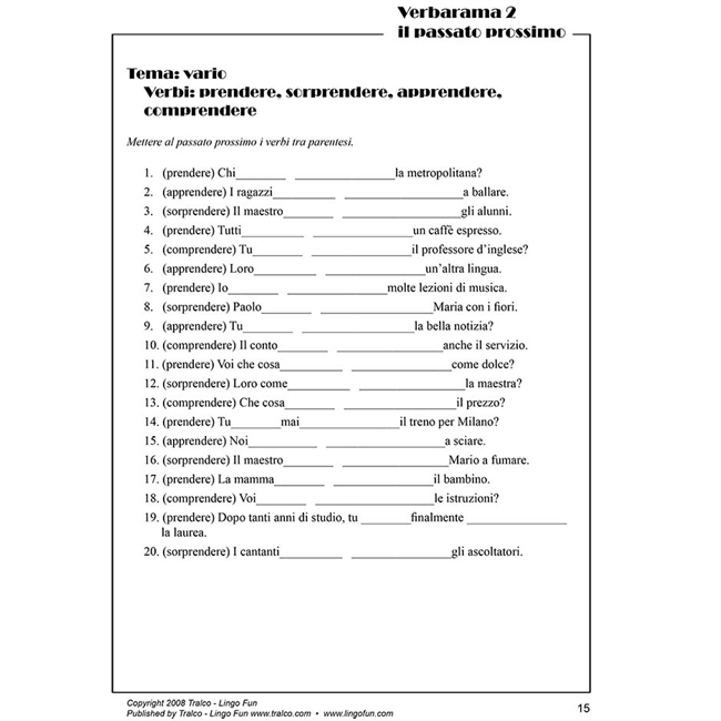 Verbarama - il passato prossimo (Downloadable eBook) – Linguascope