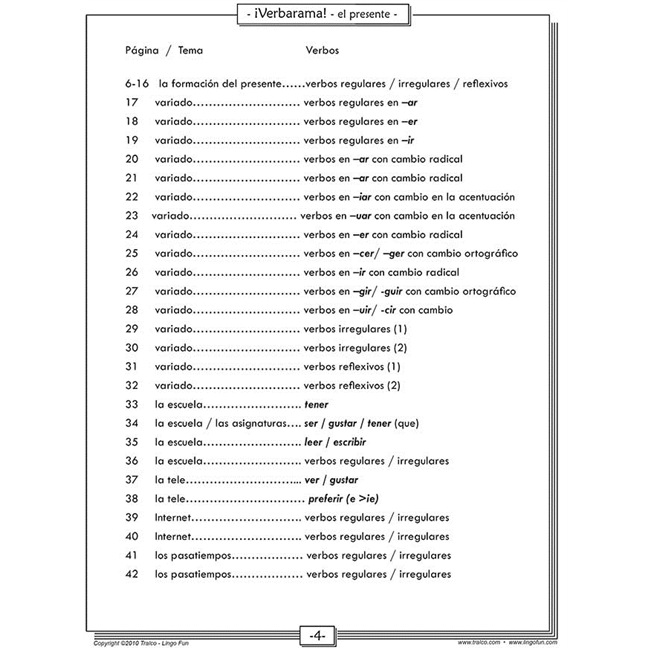 Verbarama - el presente (Downloadable eBook) – Linguascope