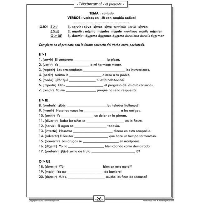 Verbarama - el presente (Downloadable eBook) – Linguascope